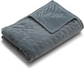 YnM Fuzzy Duvet Cover for Weighted Blankets - Grey Square Print