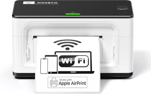 MUNBYN Wireless Shipping Label Printer: Inkless Fast Printing