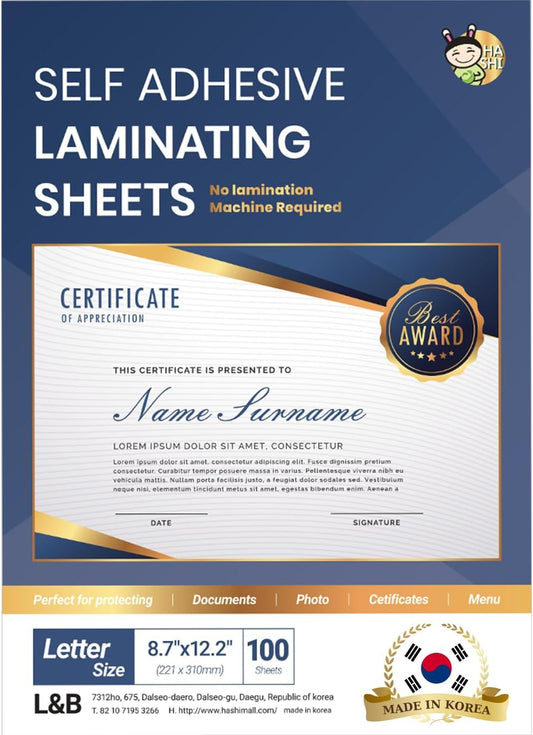 HA SHI Self-Sealing Laminating Sheets - Protect with Ease