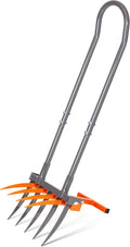 Walensee Broad Fork Garden Tool 9 Tines Heavy Duty - Ergonomic 2-in-1
