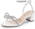 Women's Crystal Double Bowknots Clear Slingback Sandals - 2in Heel