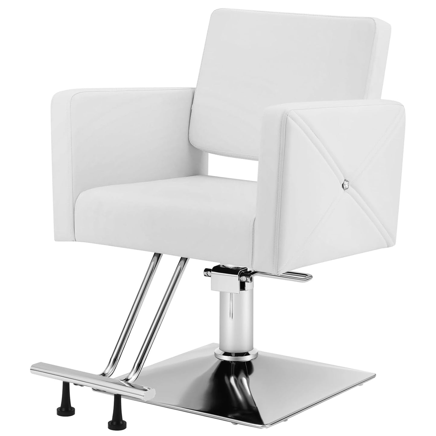 Artist hand White Salon Chair for Hair Stylist with 360 Degree Swivel