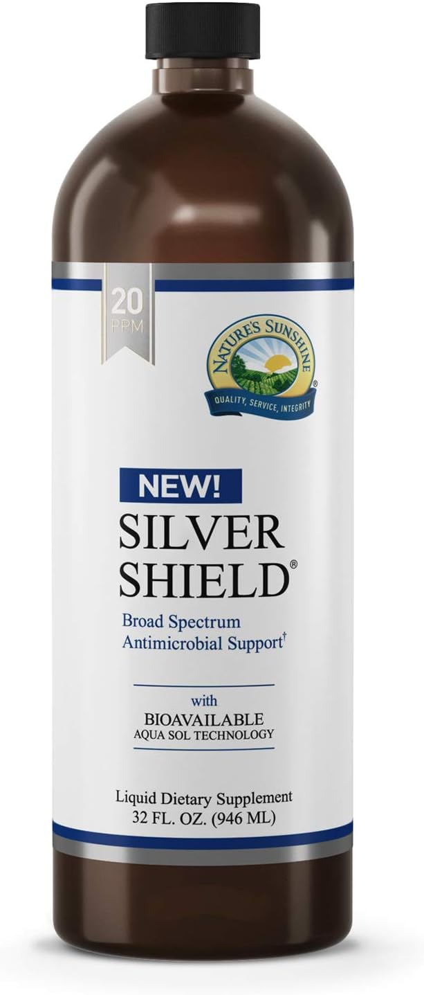 Nature's Sunshine Silver Shield Liquid for Immune Support 32 Fl Oz