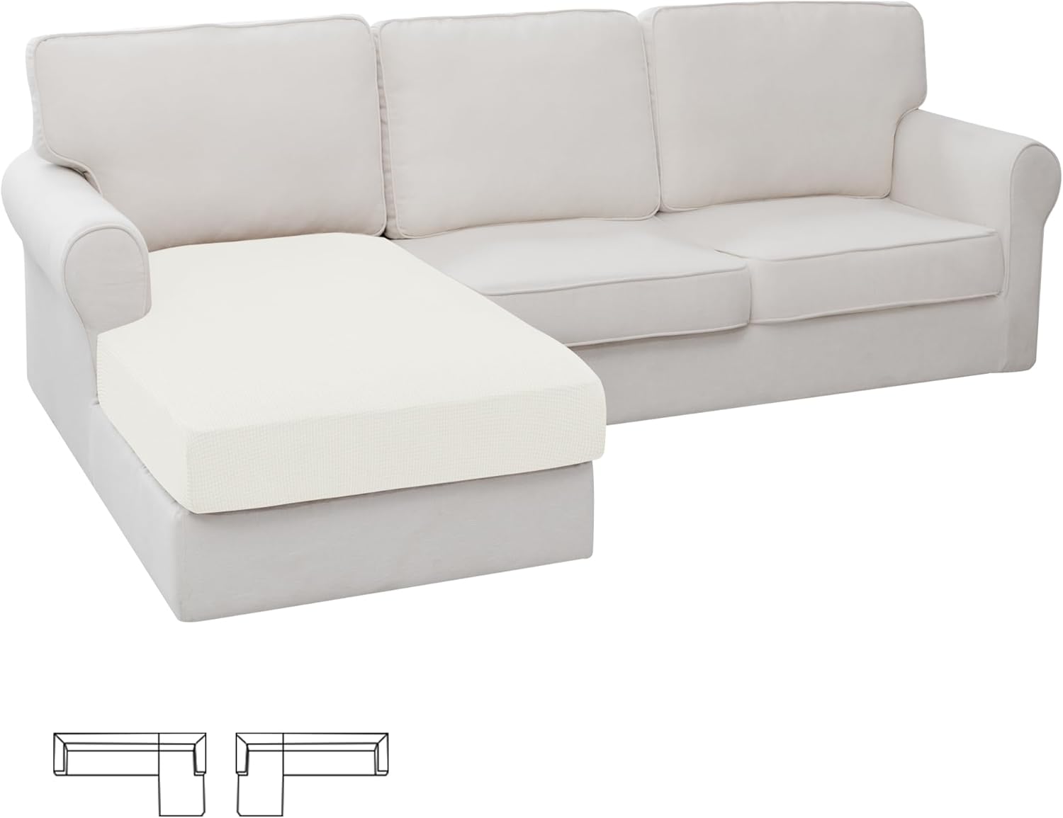 Easy-Going Stretch Sectional Couch Covers for L Shape Sofas