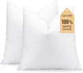 Down and Feather Pillow Inserts 24x24 - Soft Fluffy Pair