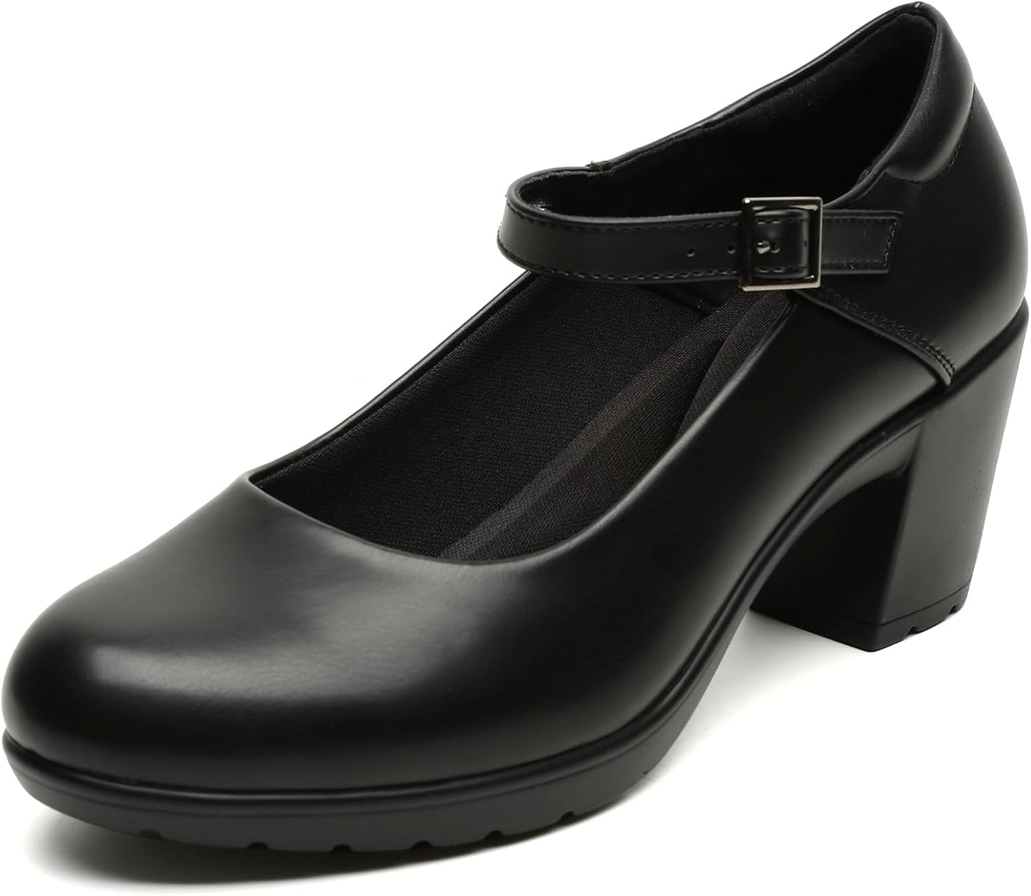 Womens Mary Jane Dress Shoes with Chunky Low Block Heels 7CM