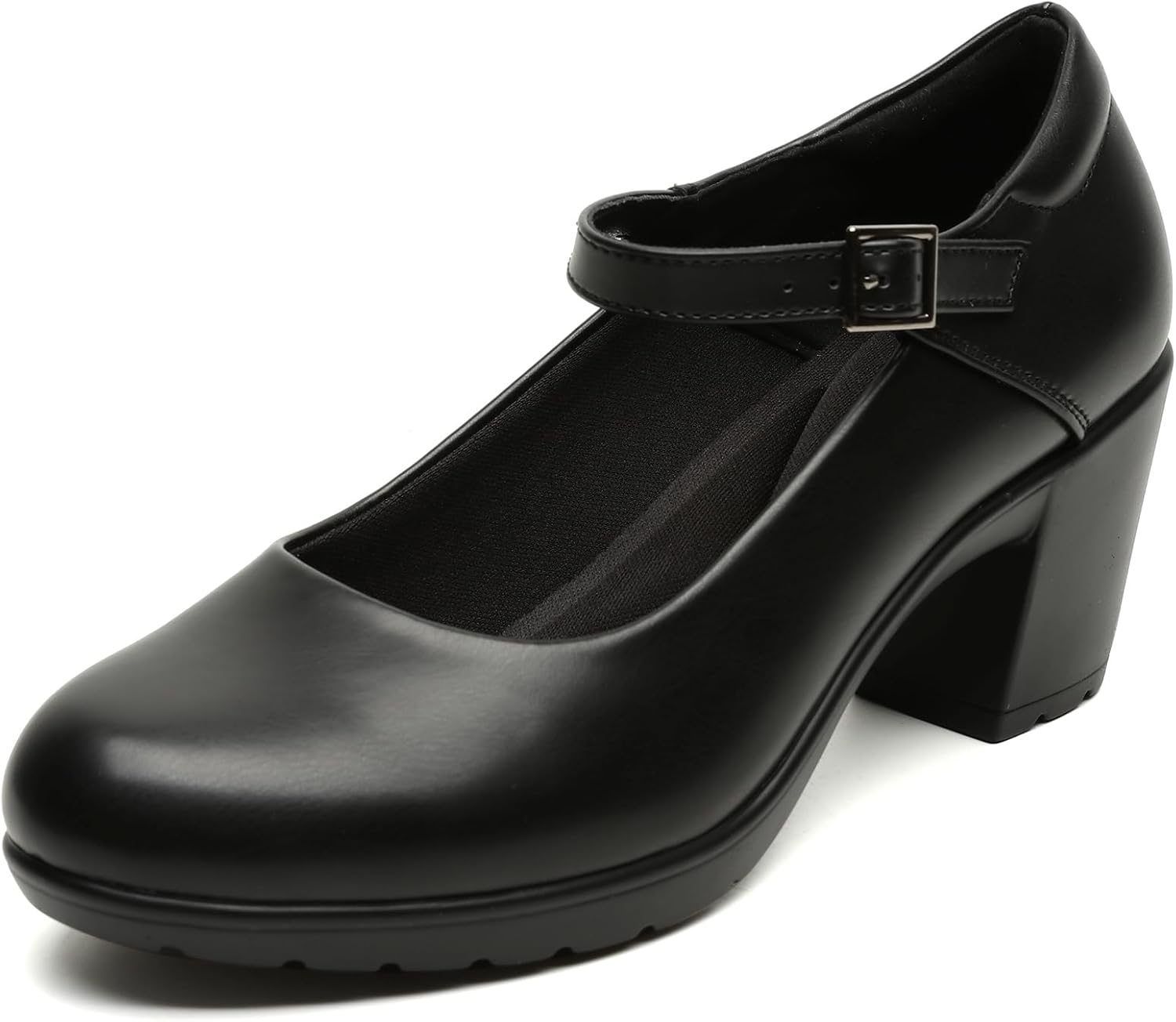 Womens Mary Jane Dress Shoes with Chunky Low Block Heels