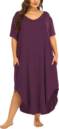 Plus Size Women's Nightgowns with Pockets for Year-Round Comfort