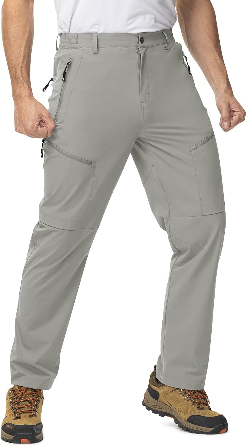 TBMPOY Men's Quick Dry Hiking Pants - 5 Zip Pockets