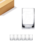 WGVI Thick Clear Cylinder Glass Vases 4in x 6in - Durable Set of 6