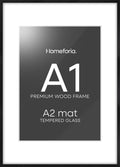 Homeforia Black Wood A1 Frame - Oak Matted A2 Option