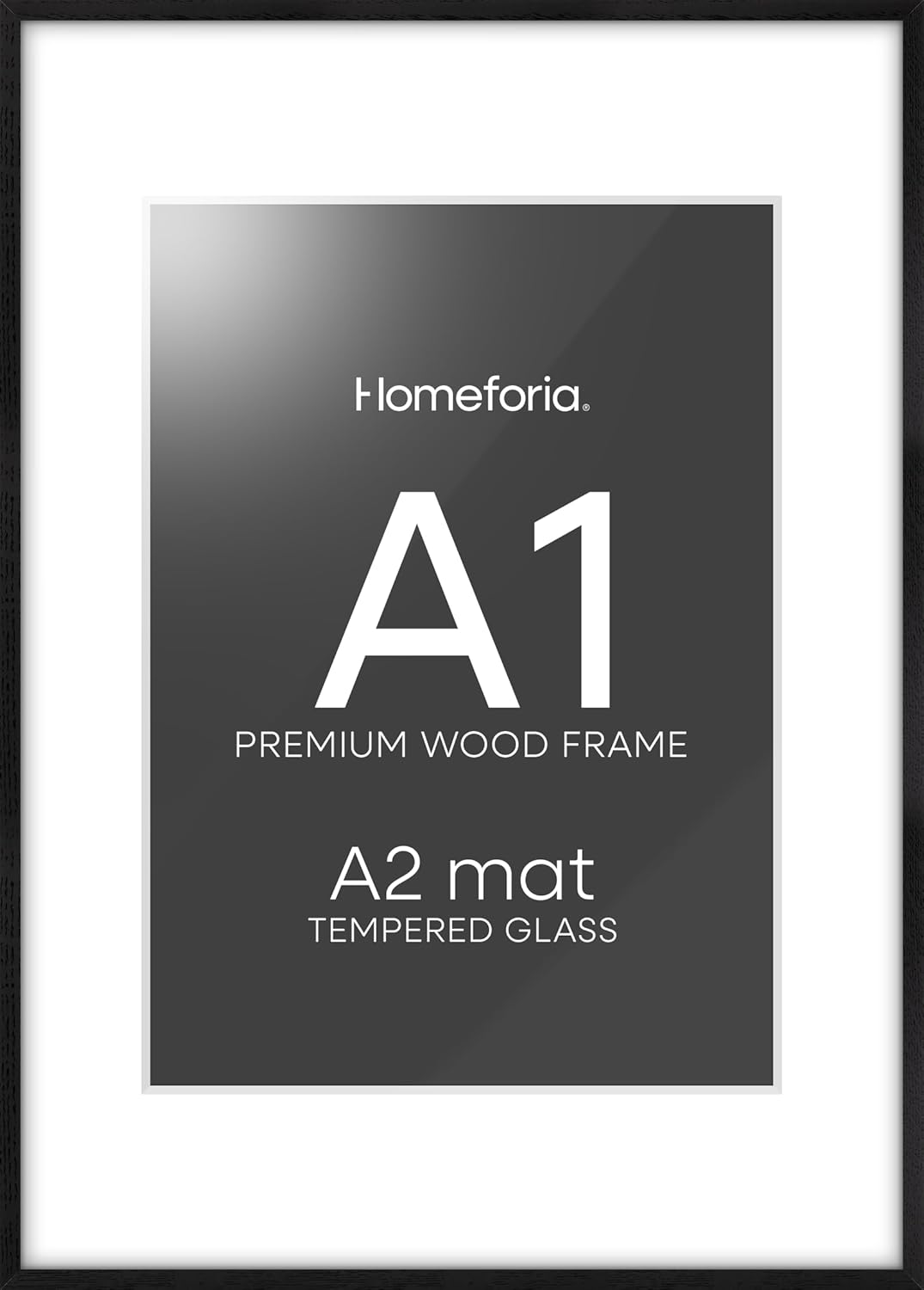Homeforia Black Wood A1 Frame - High End Oak Picture Frame