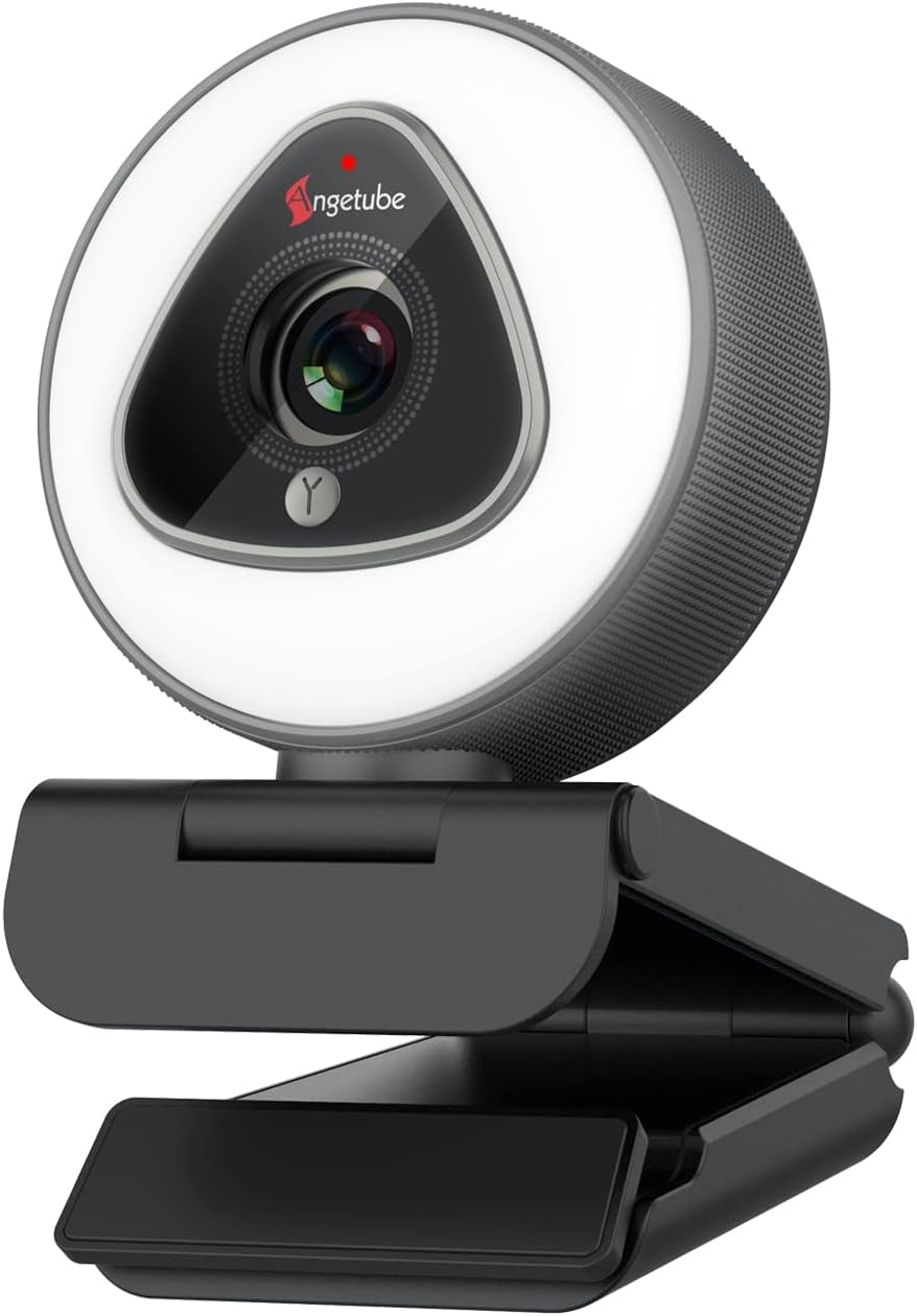 Streaming Webcam with Ring Light for 1080P Video Calls