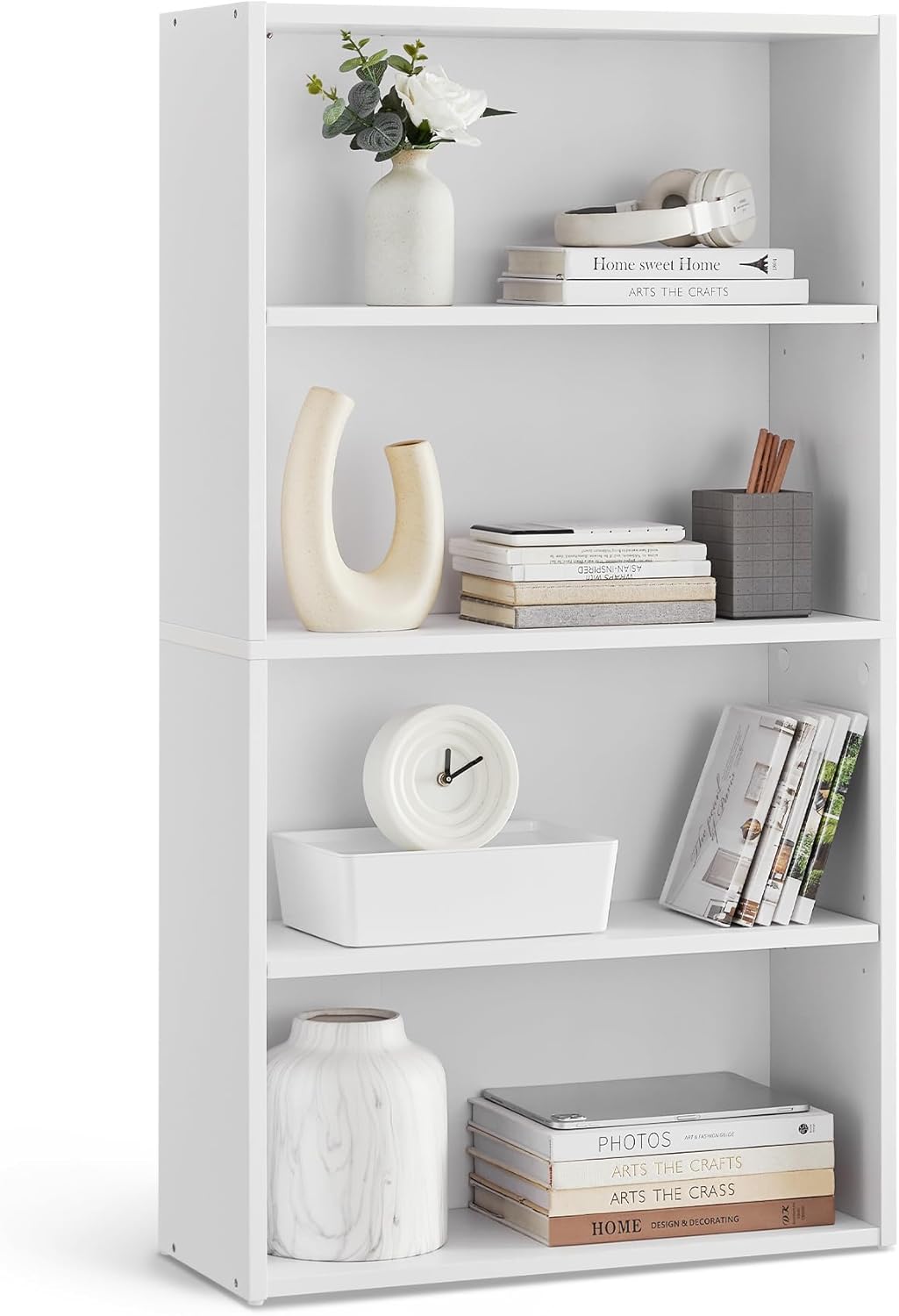VASAGLE CUSTOS 4-Tier Bookcase for Living Room and Home Office