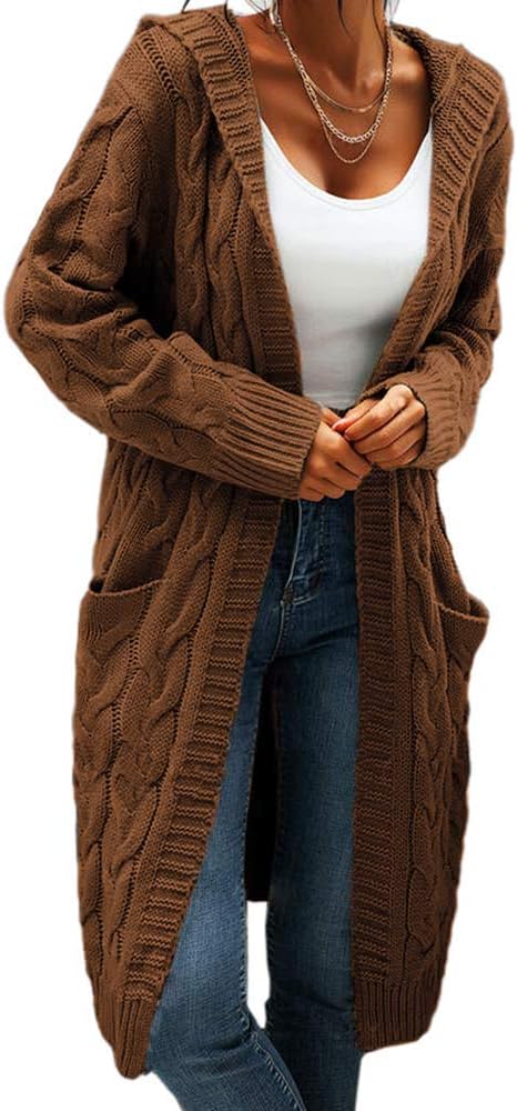 Women Hooded Open Front Cardigan Sweaters for Cozy Style