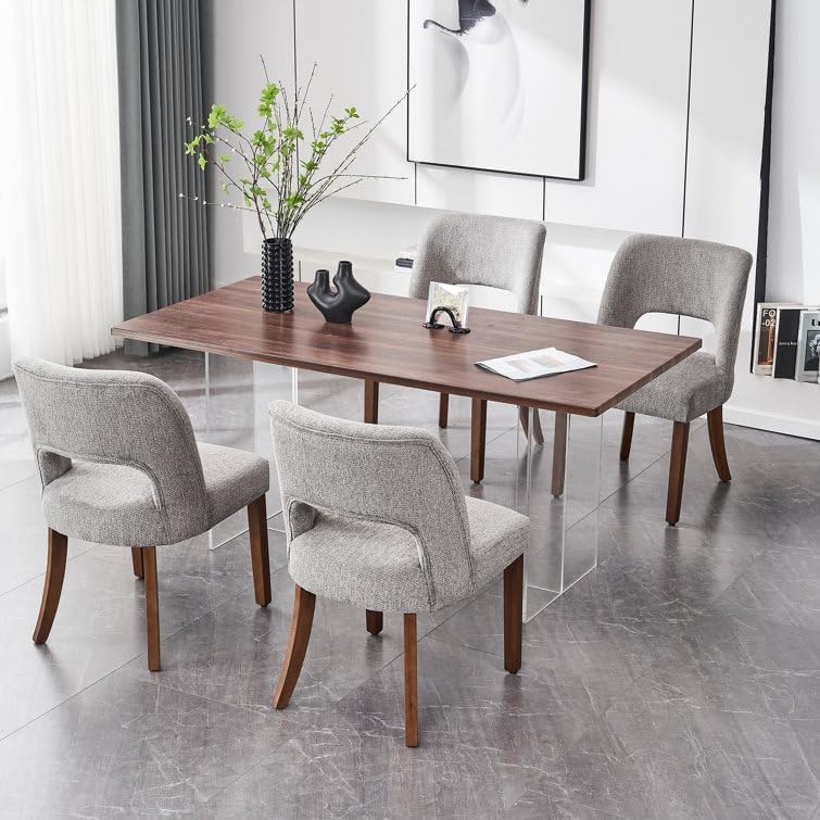 VKNOW Wooden Dining Chairs Set of 4 for Modern Dining Rooms