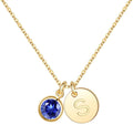 Initial Birthstone Necklace for Girl Women - Personalized 14K Gold are
