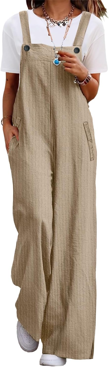 YESNO Women's Casual Corduroy Overalls for Stylish Comfort