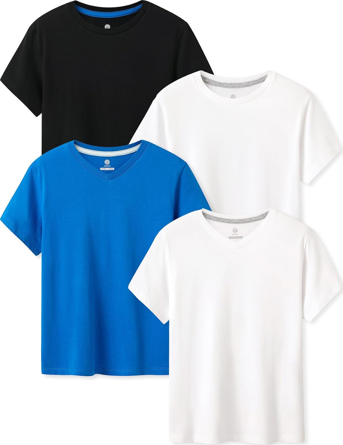 LAPASA Kids T-Shirts Short Sleeve 4 Pack for All Seasons