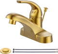 4 Inch Bathroom Faucet Single Handle Brushed Gold Vanity Tap - Durable
