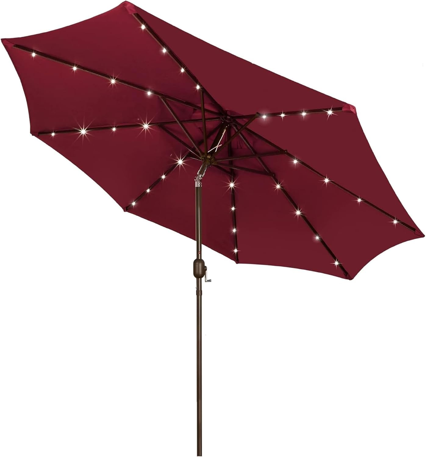 Blissun 9 ft Solar Umbrella with LED Lights for Outdoor Use