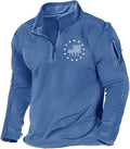 Men's USA Flag 1/4 Zip Pullover Sweatshirt - Patriotic Pocket