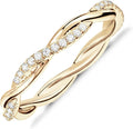 PAVOI 14K Gold Plated Twisted Rope Eternity Band - Elegant Everyday