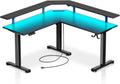 Standing Desk L Shaped Electric Height Adjustable with LED Light