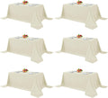 Fitable Elegant Rectangle Table Clothes 6 Pack - 90 x 132 in Ivory