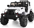 12V White Ride On Truck for Kids - Parental Remote Control