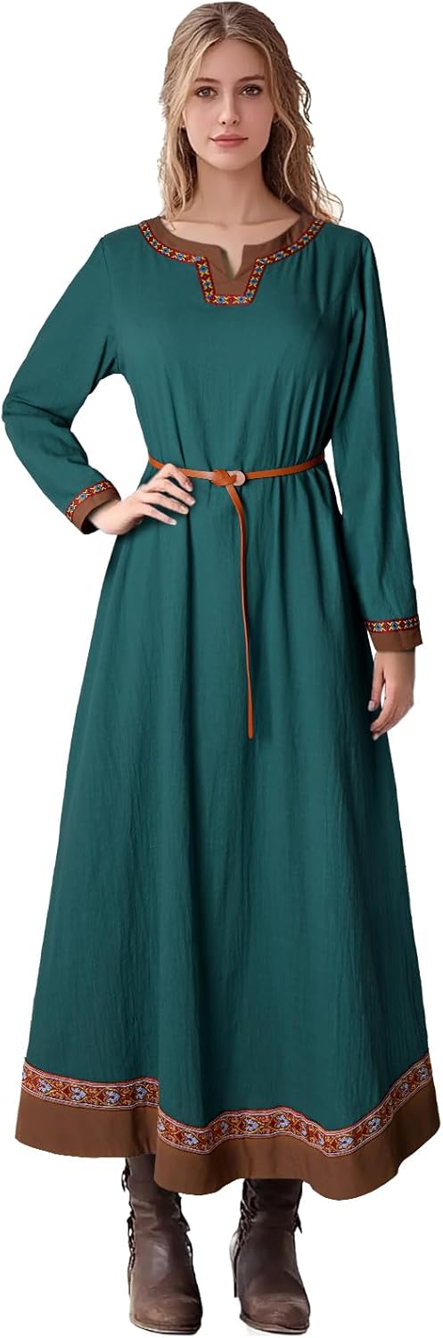Women's Medieval Viking Dress for Role-Playing and Events