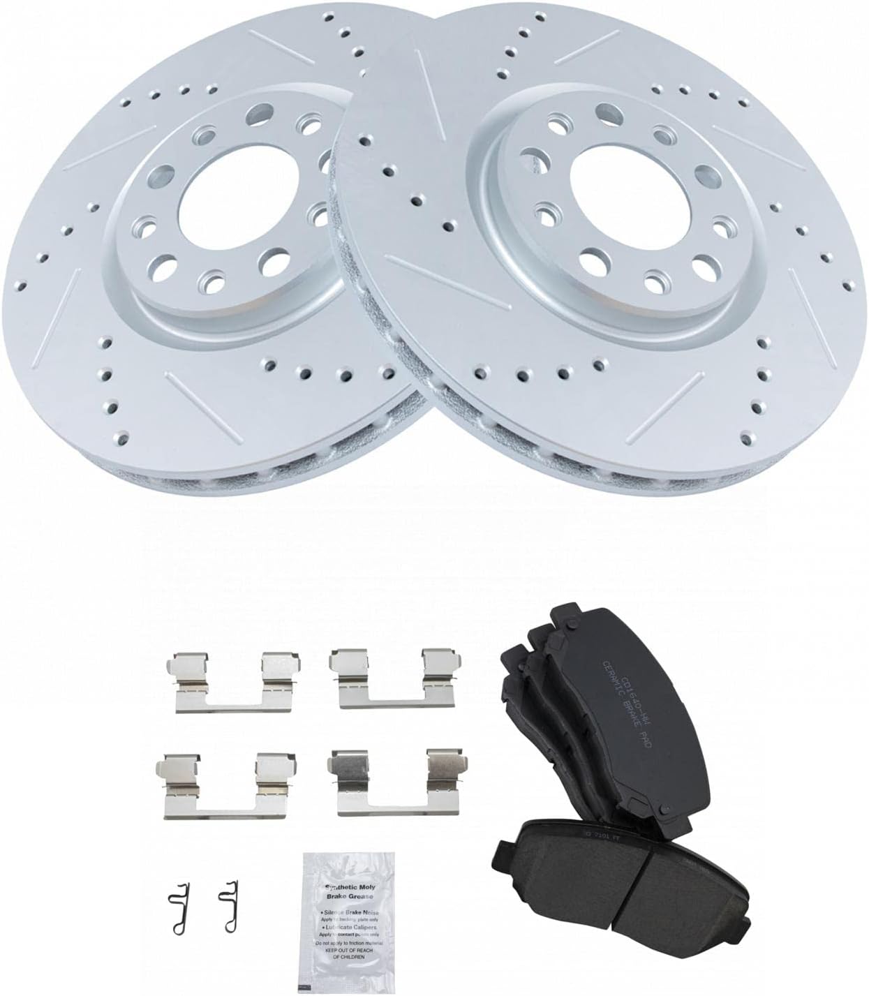 TRQ Front Performance Brake Pad & Rotor Kit for Chrysler 200