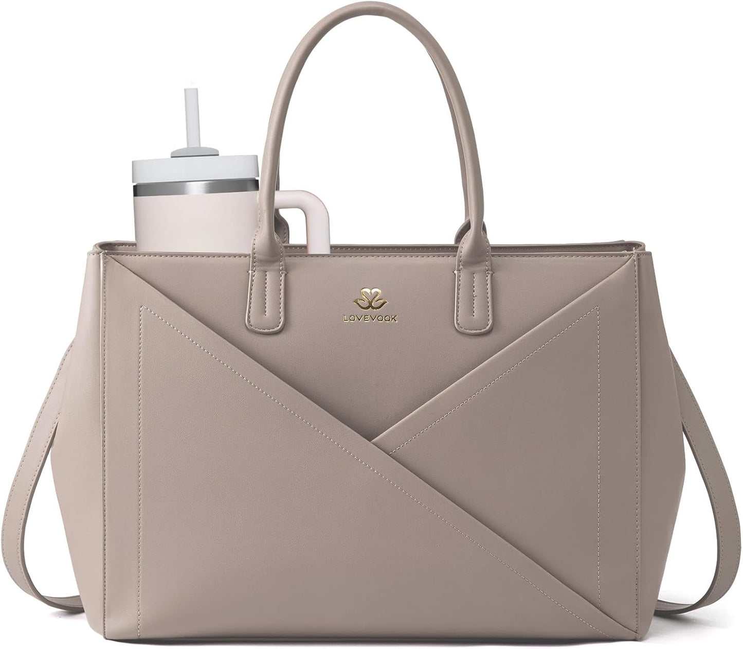 LOVEVOOK Laptop Tote Bag for Women with Large Cup Holder