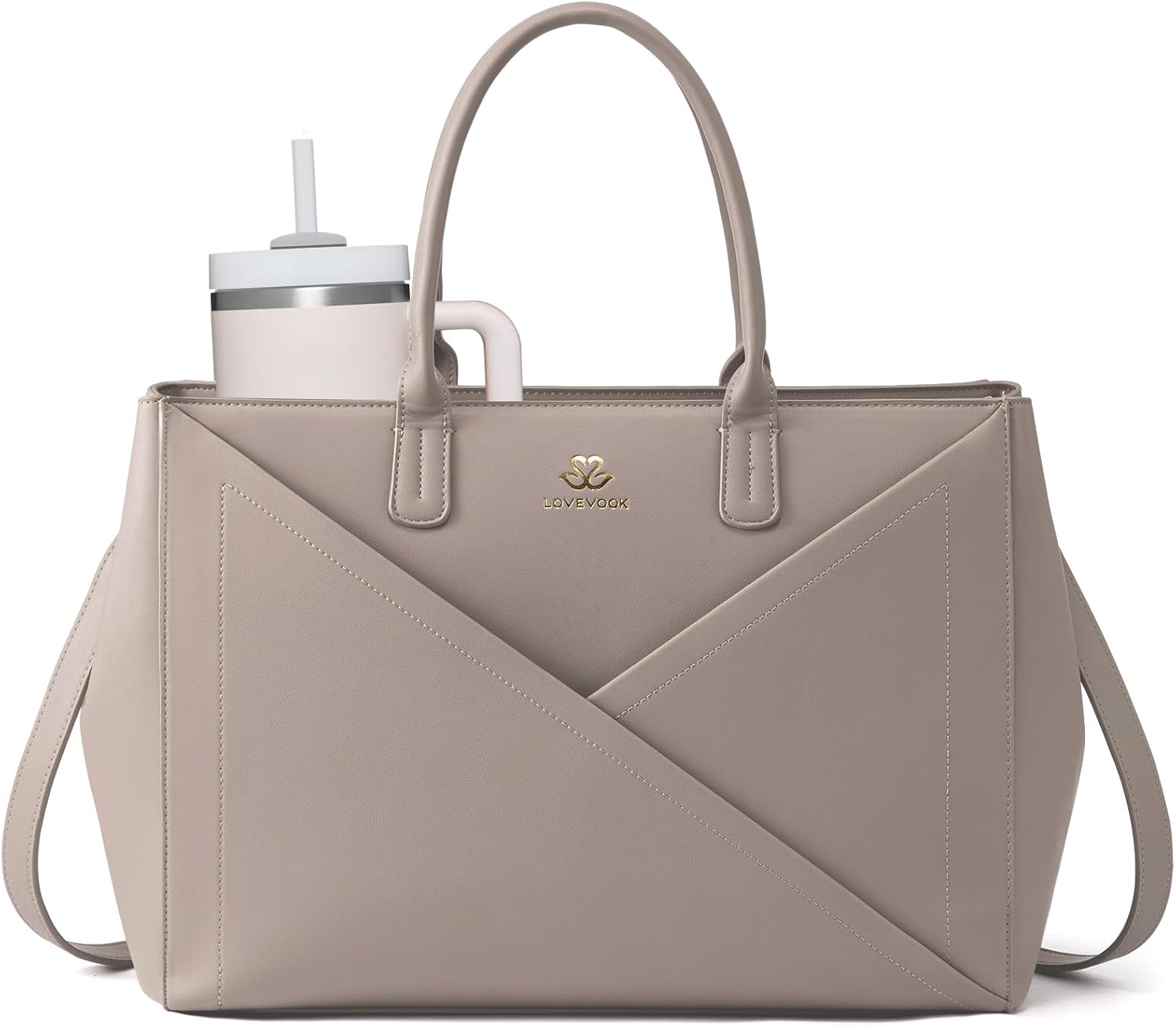 LOVEVOOK Laptop Tote Bag for Women with Large Cup Holder