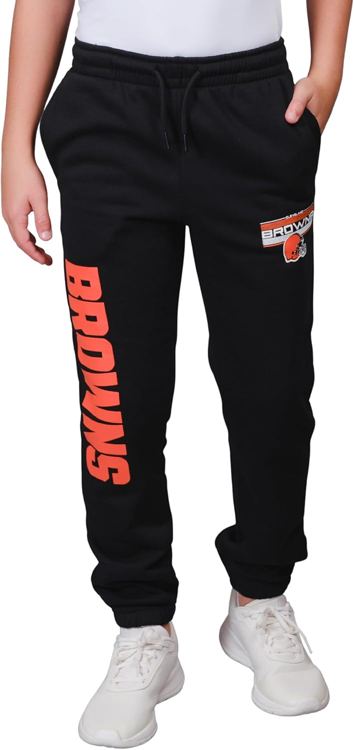 Ultra Game NFL Black Snow Fleece Jogger Sweatpants for Comfort