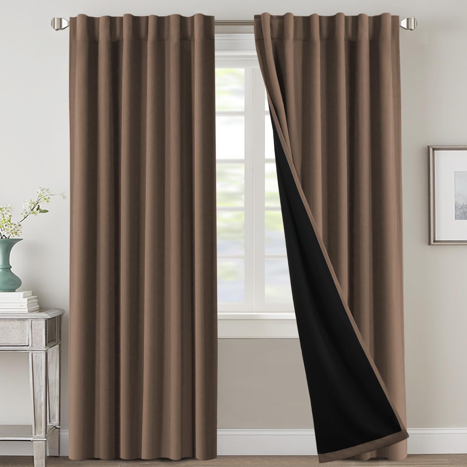 H.VERSAILTEX 100% Blackout Curtains for Bedroom & Living Room