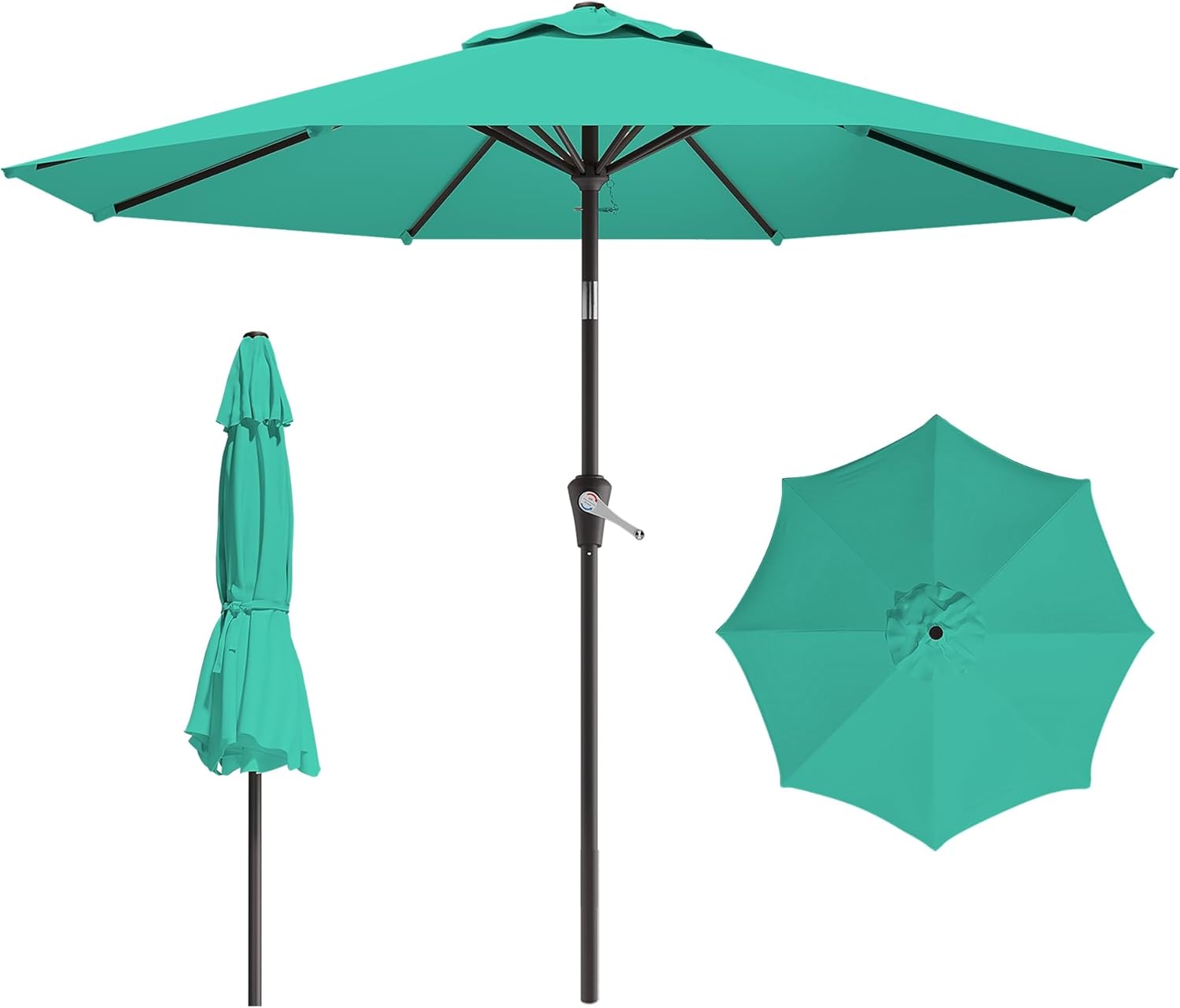 9 FT Patio Umbrella with Push Button Tilt for Outdoor Spaces