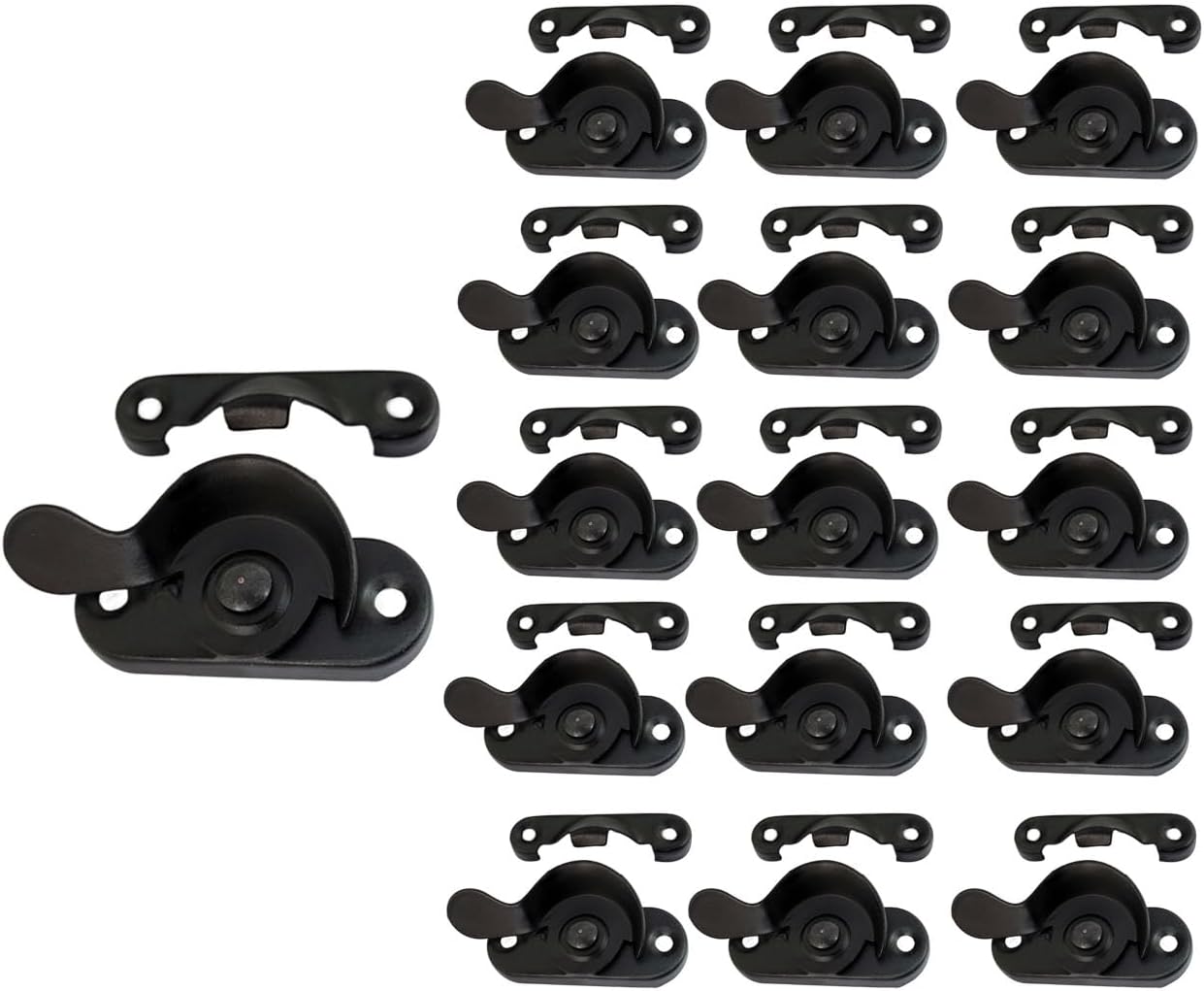 QCAA Steel Window Sash Lock for Double-Hung Windows, 16 Pack