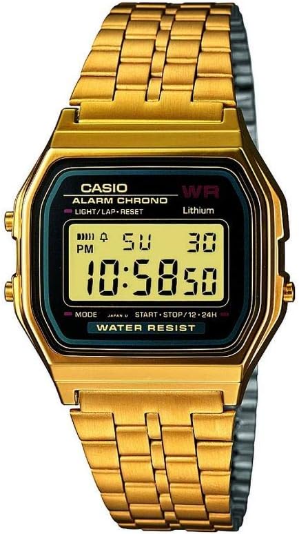 CASIO Women's Black/Gold Watch, 36.8 x 33.2mm, Stylish Bracelet