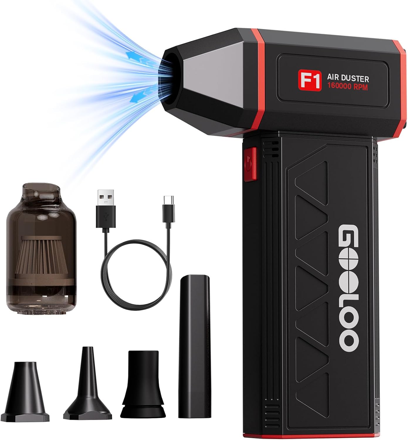 GOOLOO F1 Rechargeable Air Duster - Powerful Dust Removal