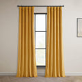 Aztec Gold Velvet Blackout Curtain Panel 50W x 96L - Room Darkening
