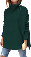 Turtleneck Oversized Sweater for Women - Cozy Long Batwing Tunic