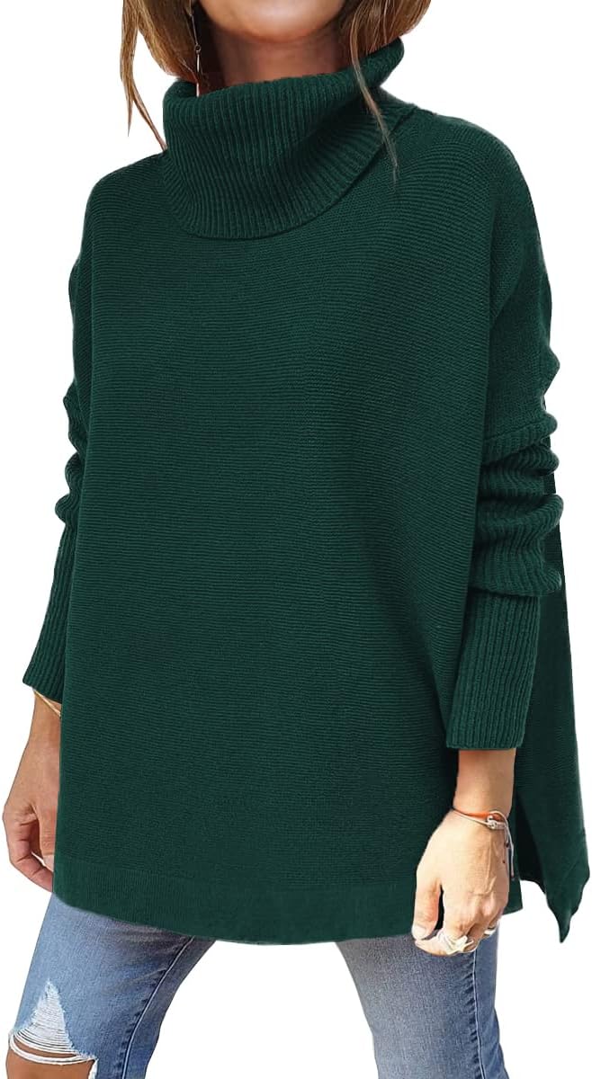 LILLUSORY Women's Turtleneck Oversized Sweater for Chic Style