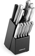 FARBERWARE 15-Piece Kitchen Knife Set with Wood Block - Razor Sharp