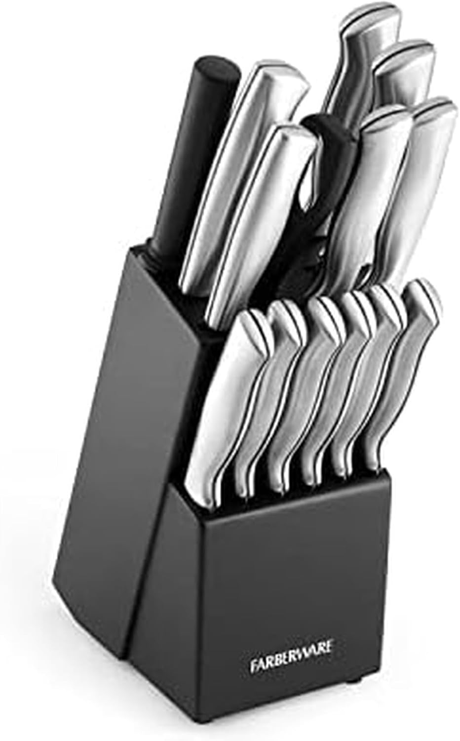 FARBERWARE 15-Piece Kitchen Knife Set with High-Carbon Blades