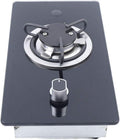 15ft Black Tempered Glass Portable LPG Gas Stove - Precision Control
