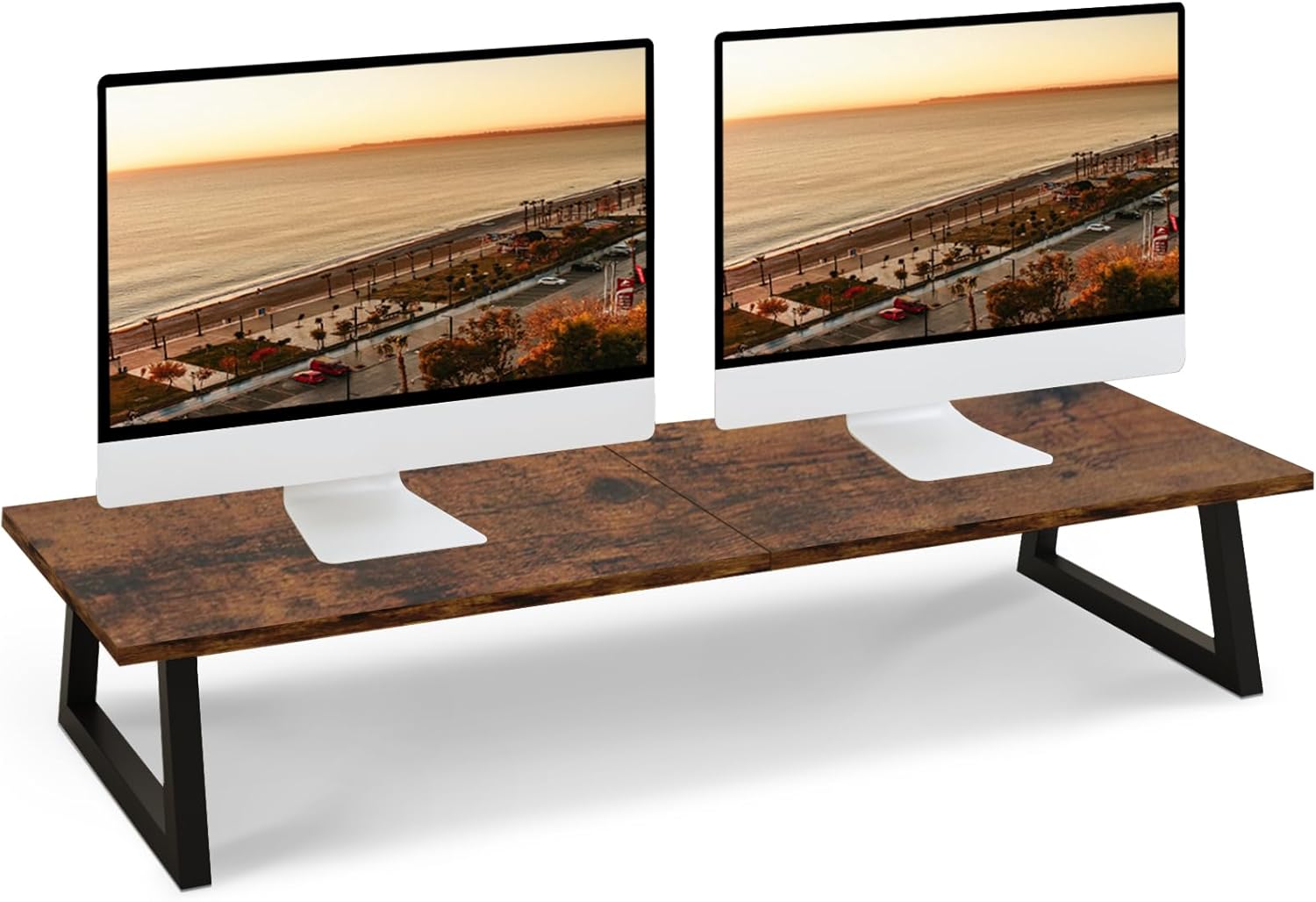TEAMIX 31.5 Dual Monitor Riser - Desktop Organization