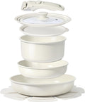 GiPP Ceramic Pots and Pans Set Non Stick - Space-Saving 8 Piece