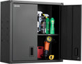 Metal Wall Cabinet 30W x 12.2D x 30H in - Locking Floating Storage