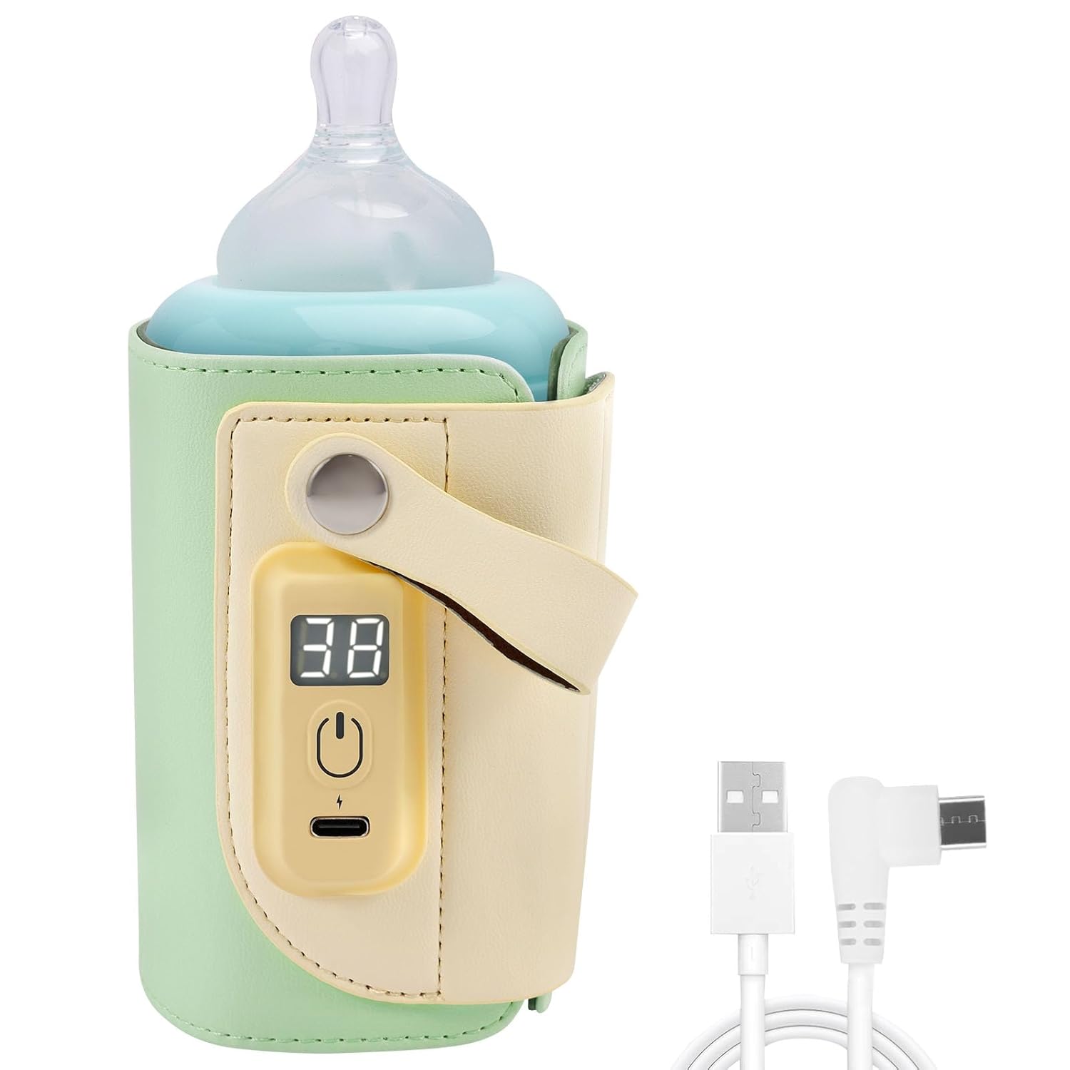 Travel Bottle Warmer - 5 Temp Levels, USB Milk Heater